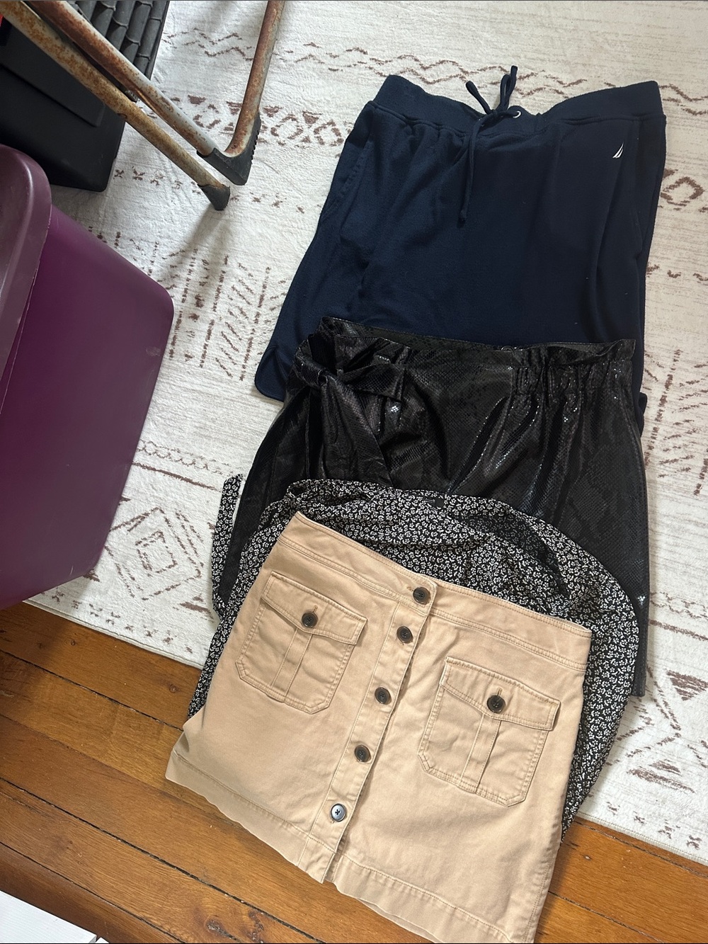 Nautica Navy Drawstring Jersey Skirt